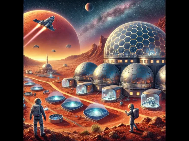 DALL·E 2024-11-27 16.36.27 - A highly detailed and captivating illustration showing the concept of humans exploring another planet for habitation. The scene includes a futuristic (1)
