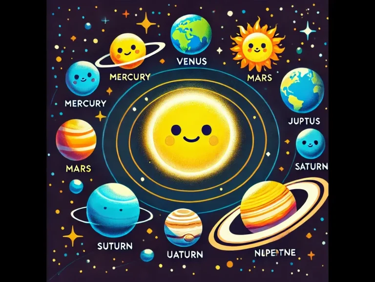 DALL·E 2024-12-06 12.56.38 - A vibrant illustration of the solar system showing the Sun at the center, surrounded by faceless planets in their correct order_ Mercury, Venus, Earth (1)