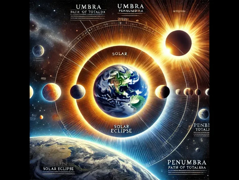 DALL·E 2024-12-22 05.35.56 - An artistic and scientific illustration showing the process of a solar eclipse. The image depicts the Sun, Moon, and Earth in alignment. The Moon is c (1)