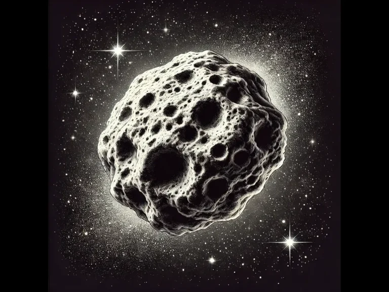 DALL·E 2025-01-03 05.53.32 - A detailed and realistic illustration of an asteroid in space. The asteroid is rocky, irregular in shape, and has visible craters on its surface. It i (1)
